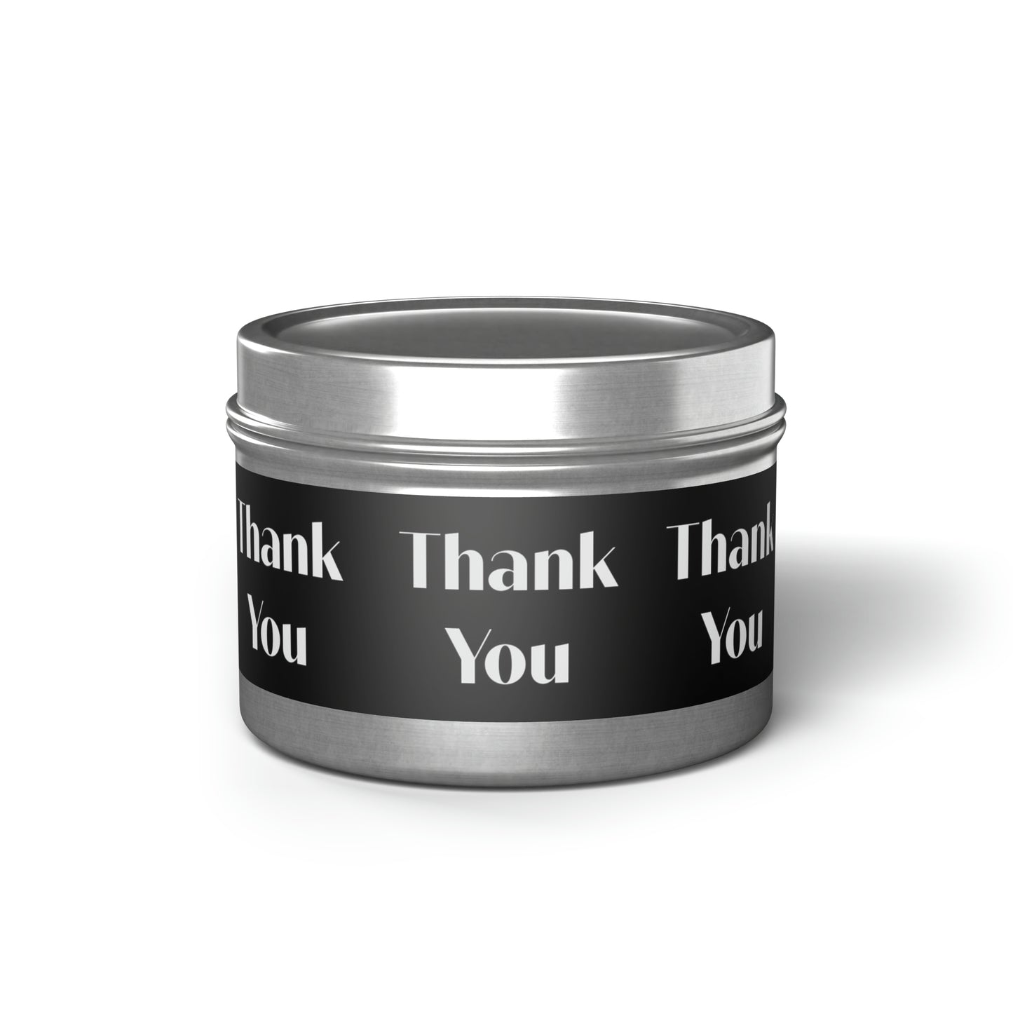 Thank-you Tin Candles: 4 oz; 5 scents; Textual message