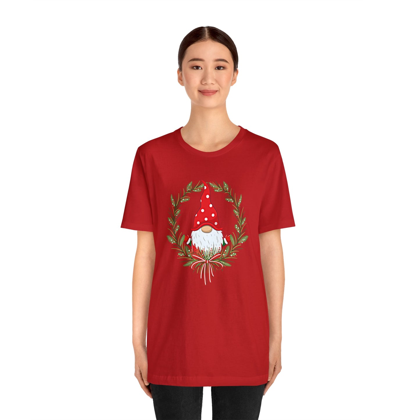 Holiday-Gnome Unisex T-shirt: 3 colors; Cotton; Bella+Canvas