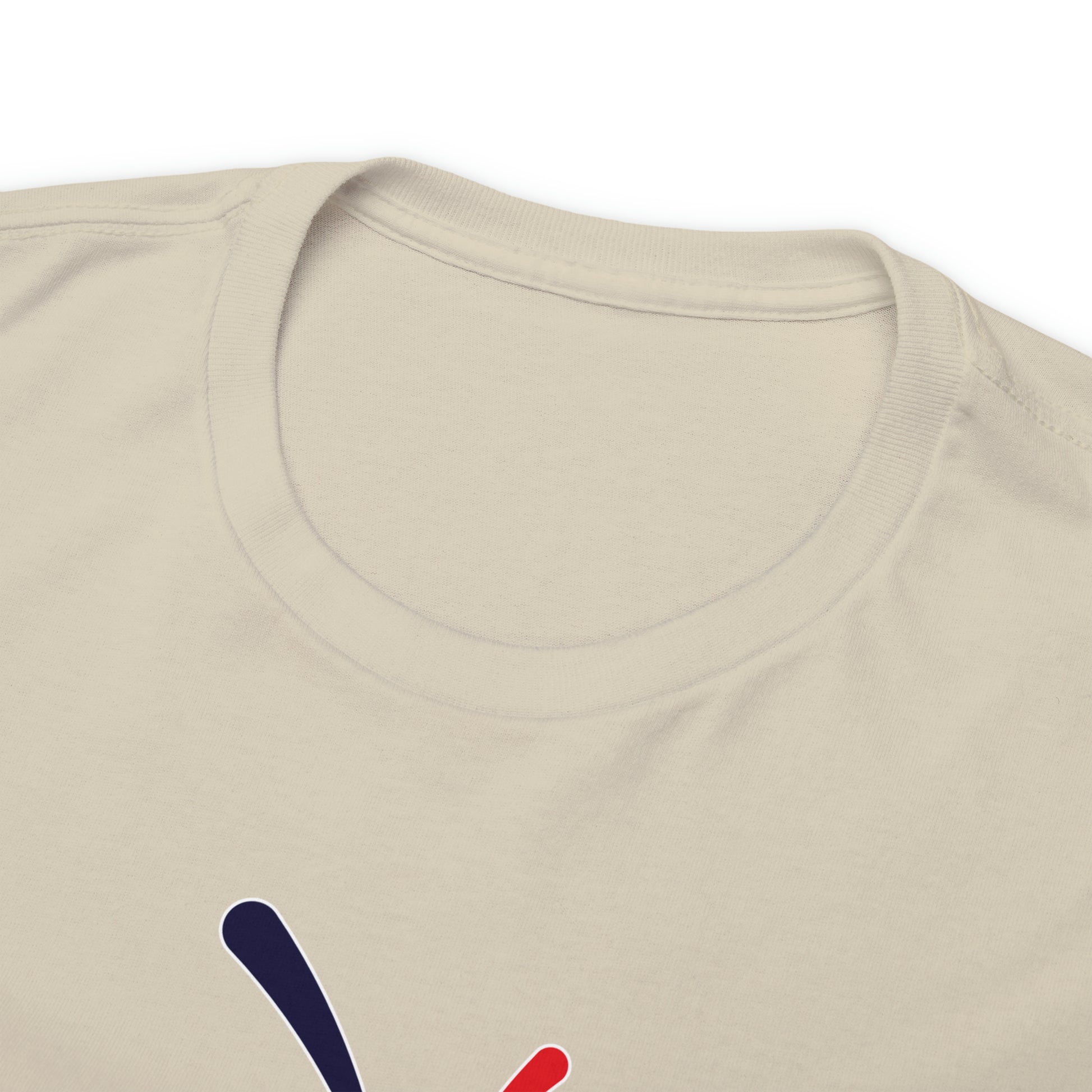 Front neck view of the Sand t-shirt