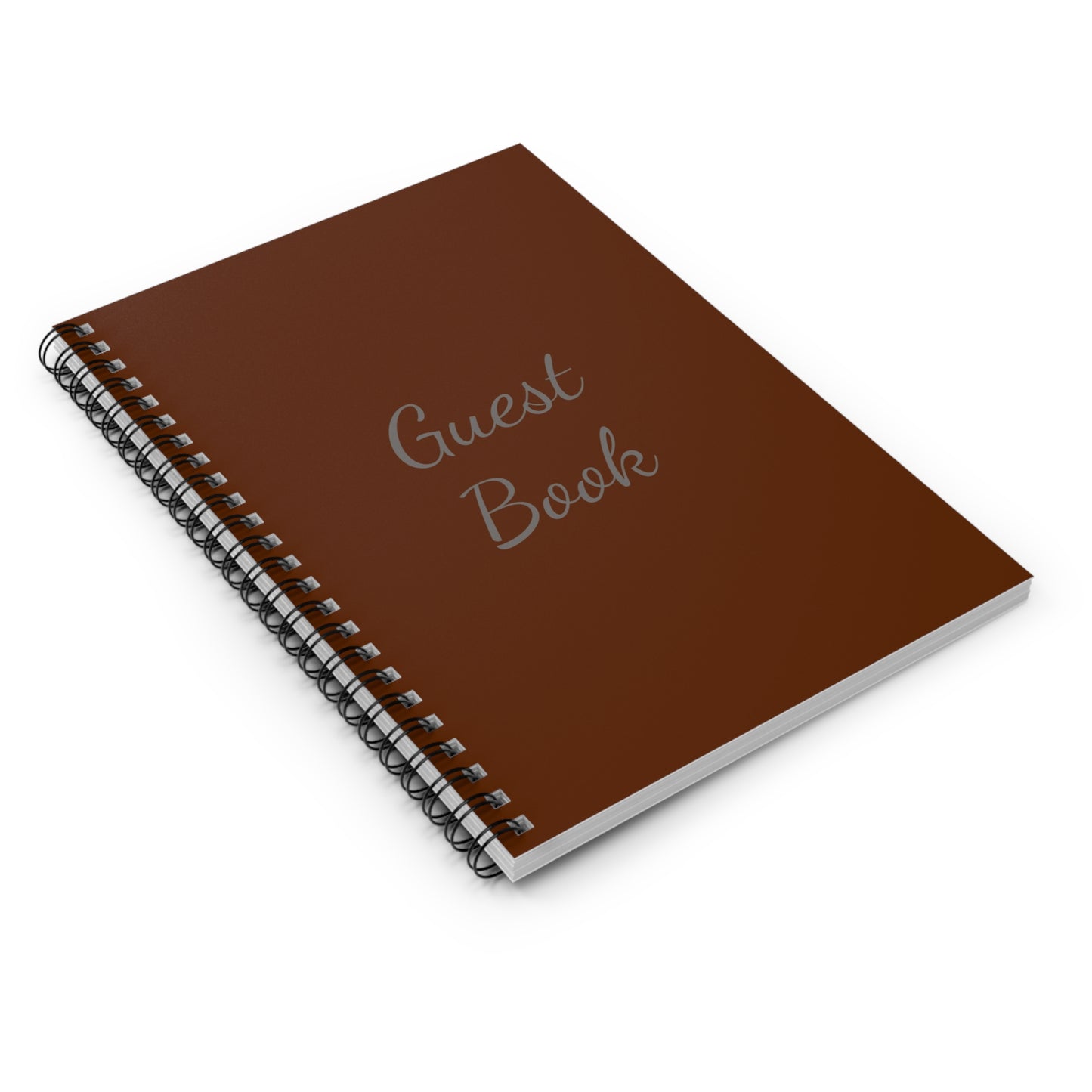 Unisex Spiral-bound Guest Book: 6" x 8"; 118 Ruled Lines for wedding receptions on a white background by Printify.