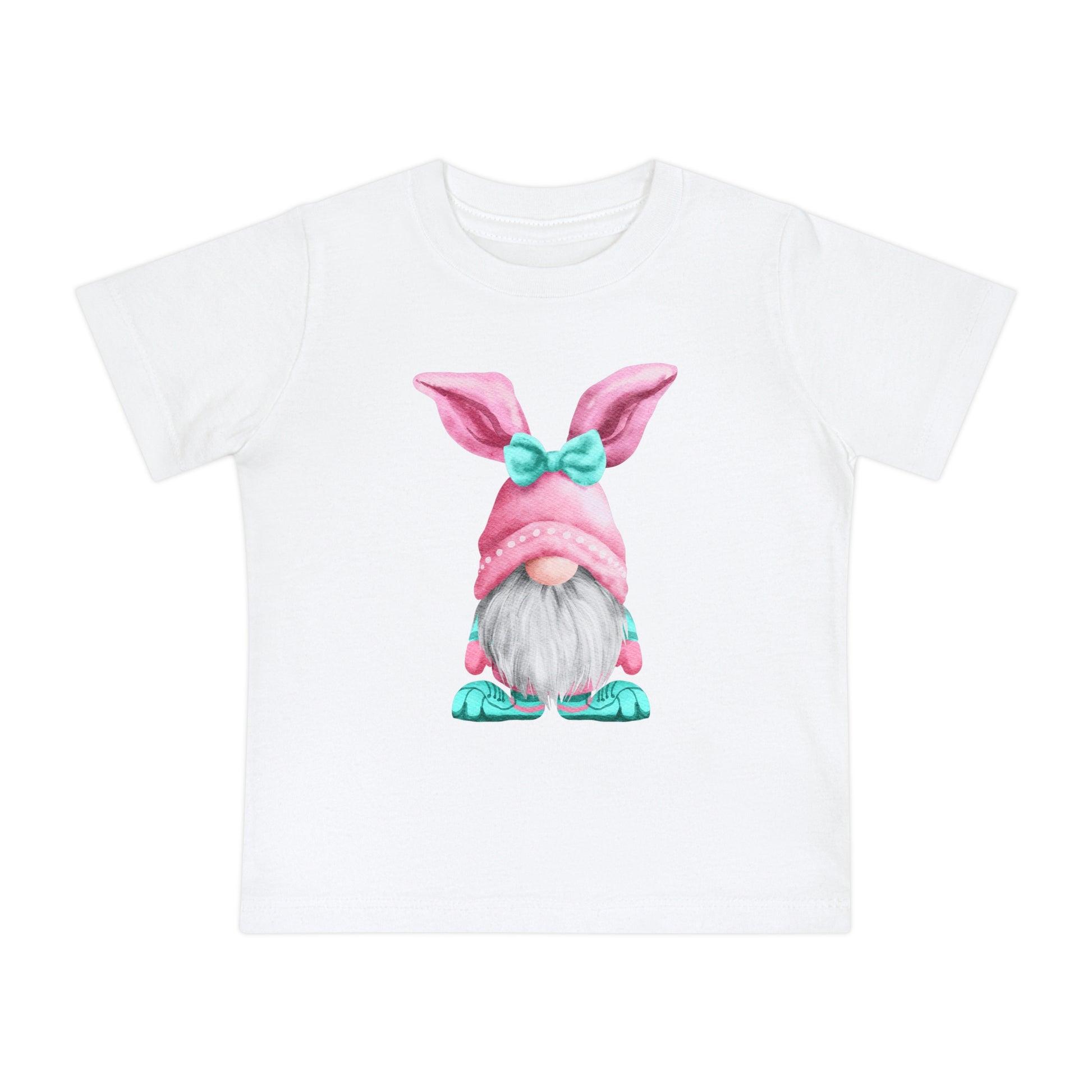 Baby's Easter-Gnome T-shirt: Unisex; Cotton; Bella + Canvas printed by Printify