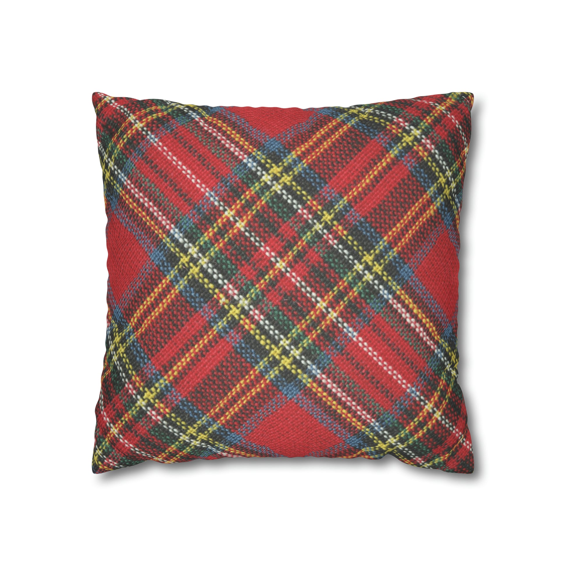 This Printify red-plaid pillow case is perfect for adding a pop of color to your home decor. Crafted from easy-care fabric, the red accents will instantly brighten up any room.