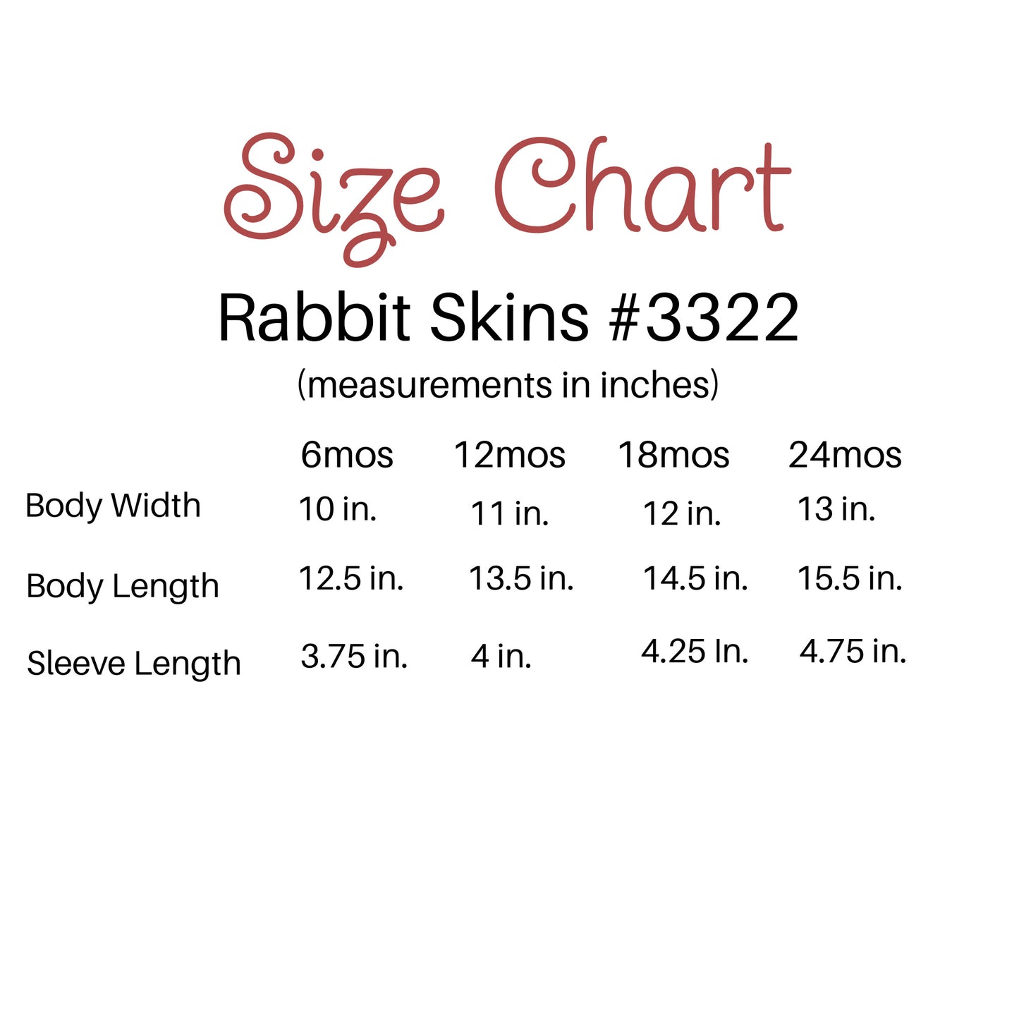 Size chart