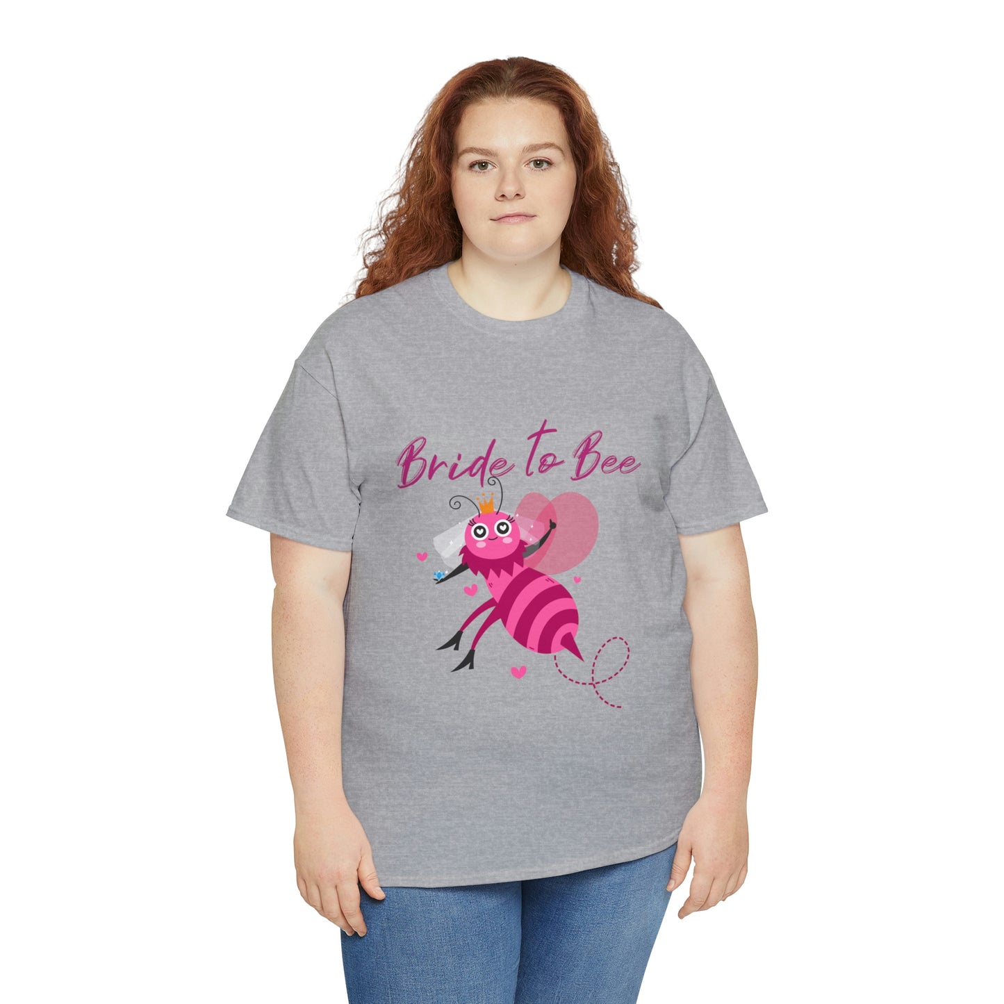 Cotton Bachelorette T-shirt: Unisex sizing; Bride-to-Be art