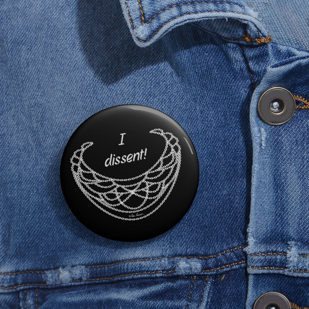 Mock up of the medium-size button on a denim shirt