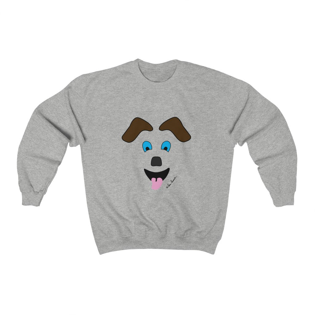 Flat view of the ash grey sweatshirt