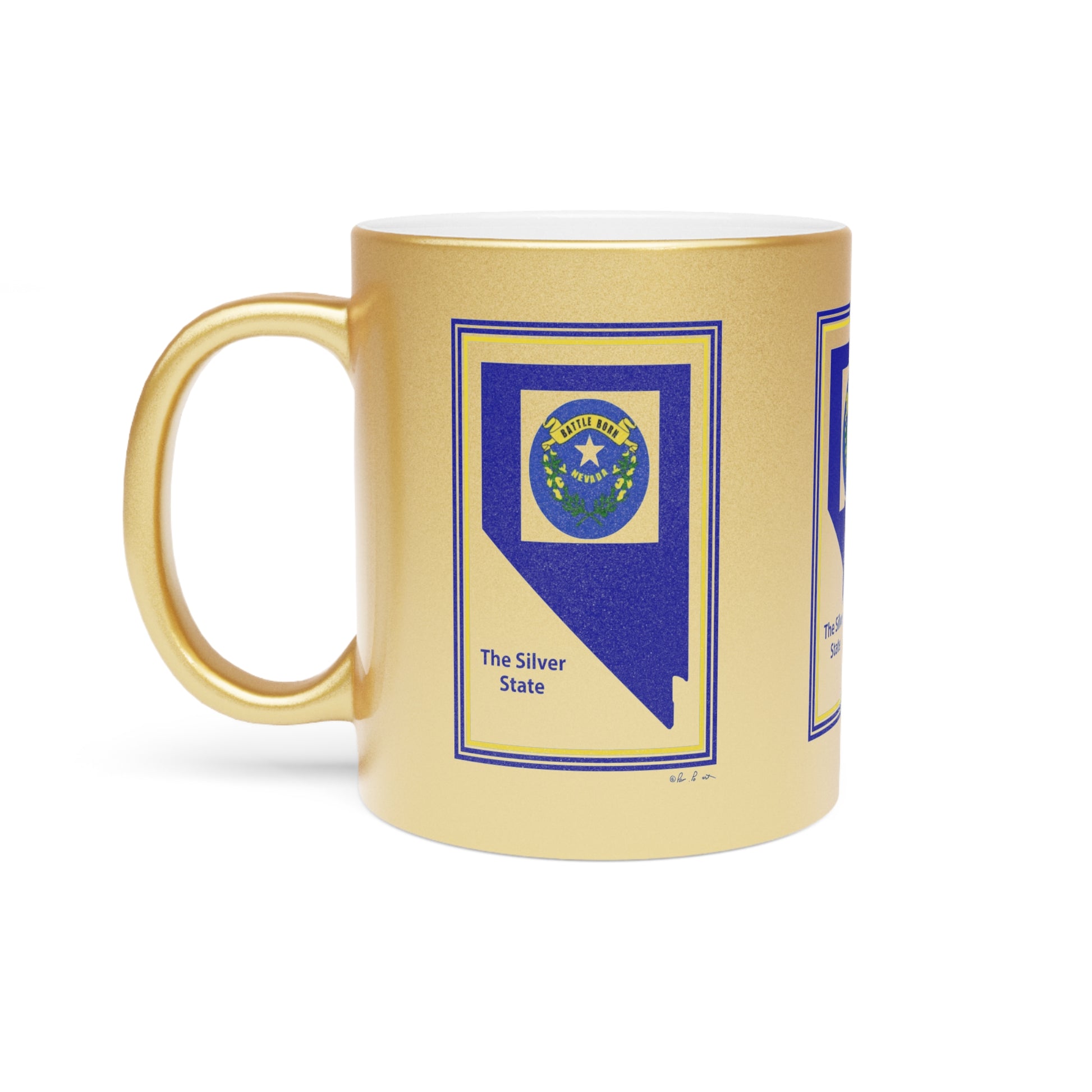 Left side view of the Gold mug