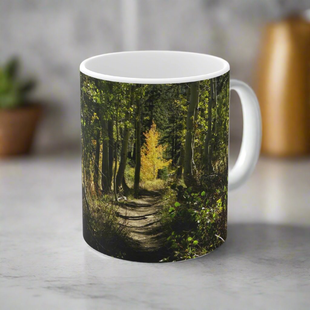 Front view of our Rustic Forest Mug