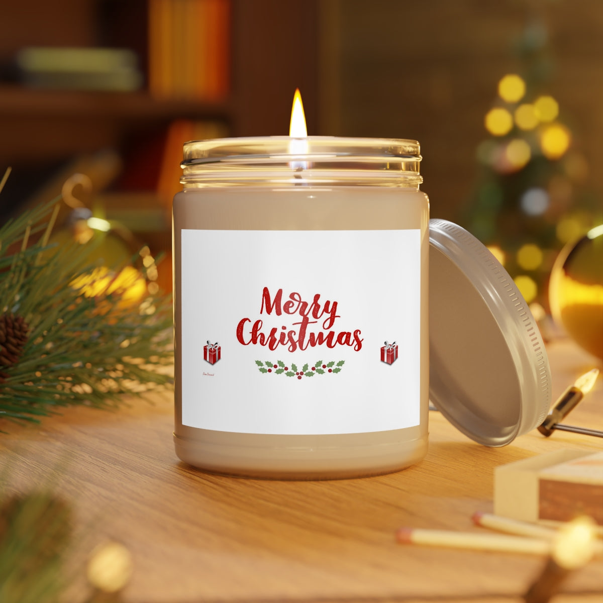 Christmas Candle Gift: Scented; 9 oz. Jar; Soy; 50-60 Hours