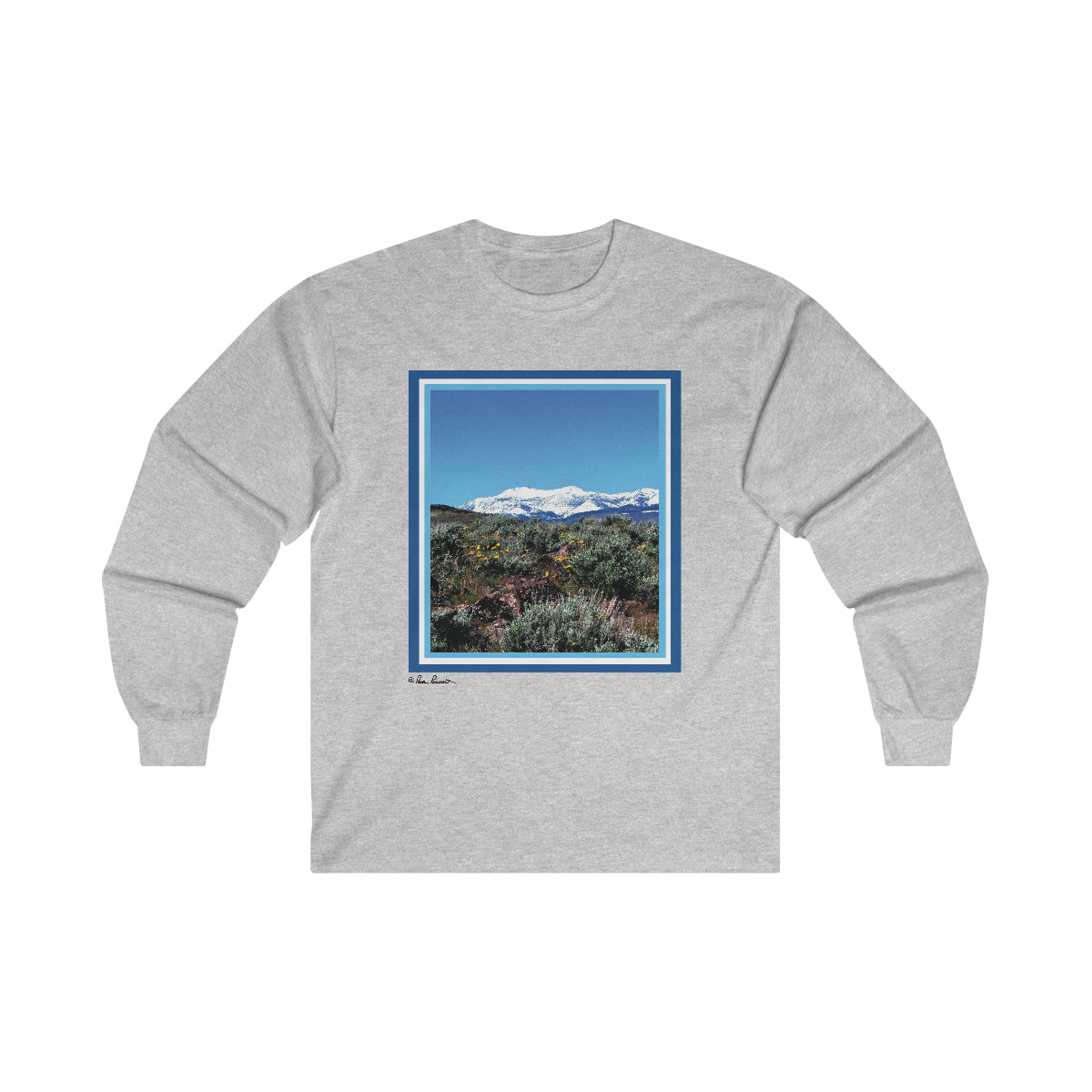 Flat front view of the Ash Grey t-shirt