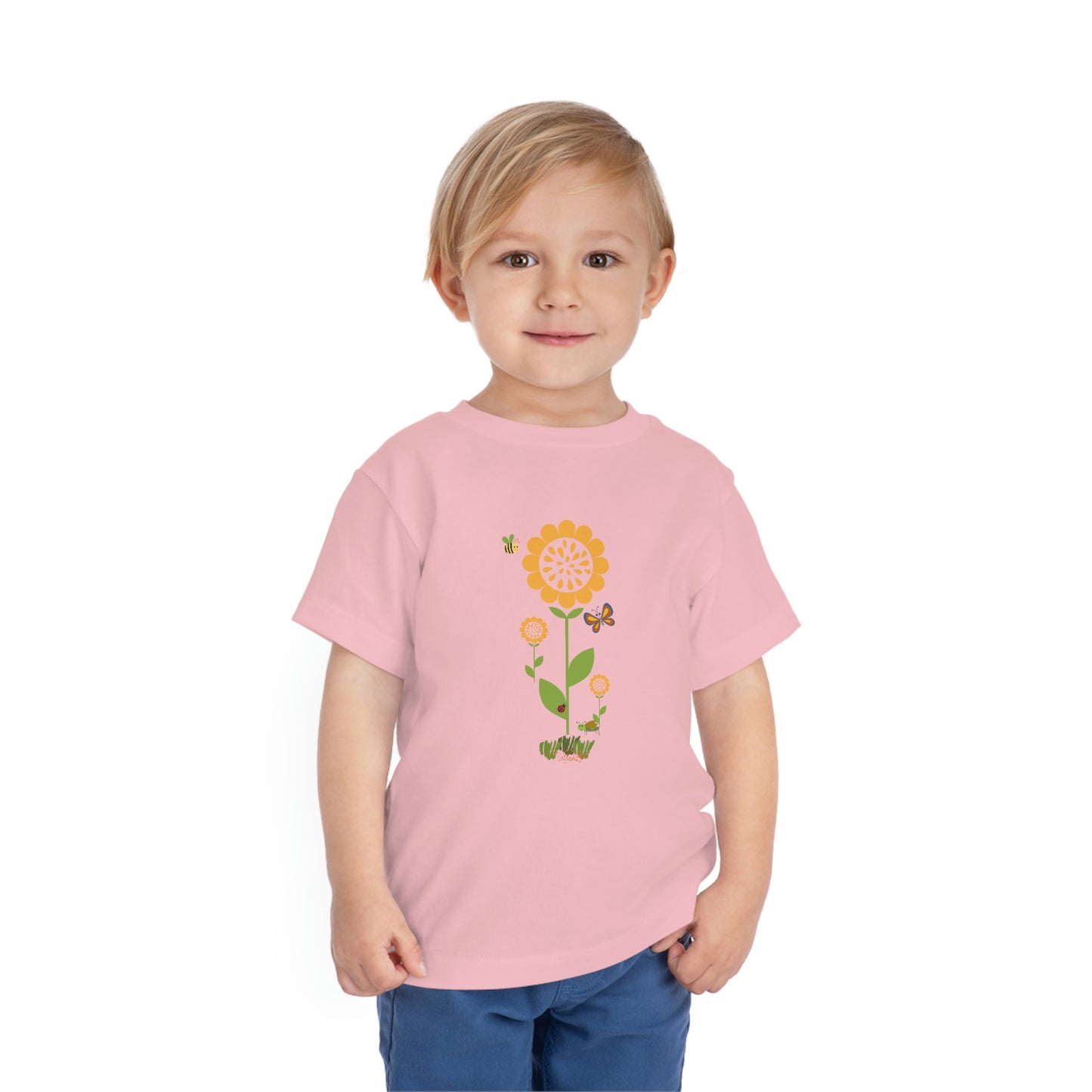 Mock up of child wearing our Pink T-shirt