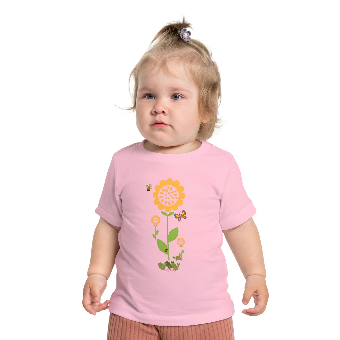 Mock up of a toddler wearing the Pink t-shirt