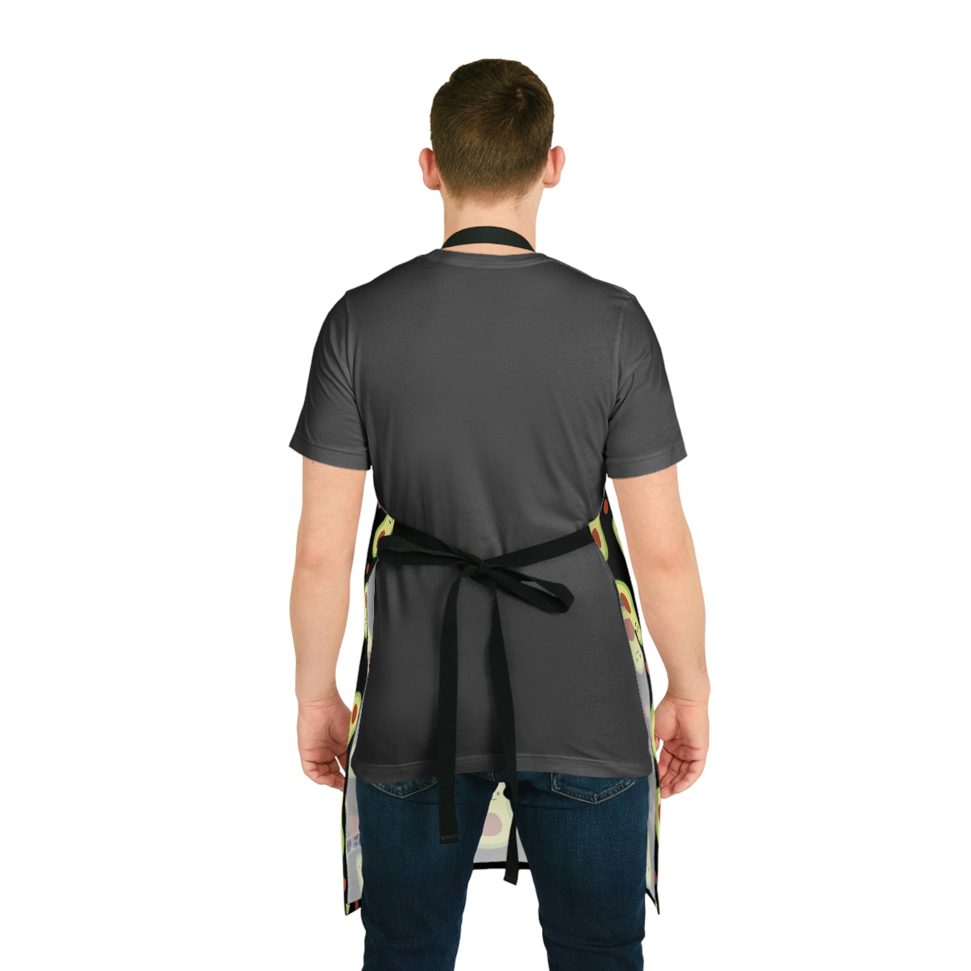 Mock up of the back of the apron as worn by a man