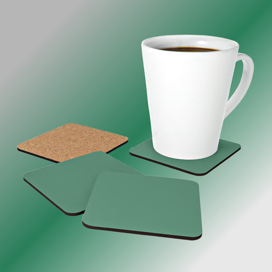 Mock up of our coasters with a white latte mug