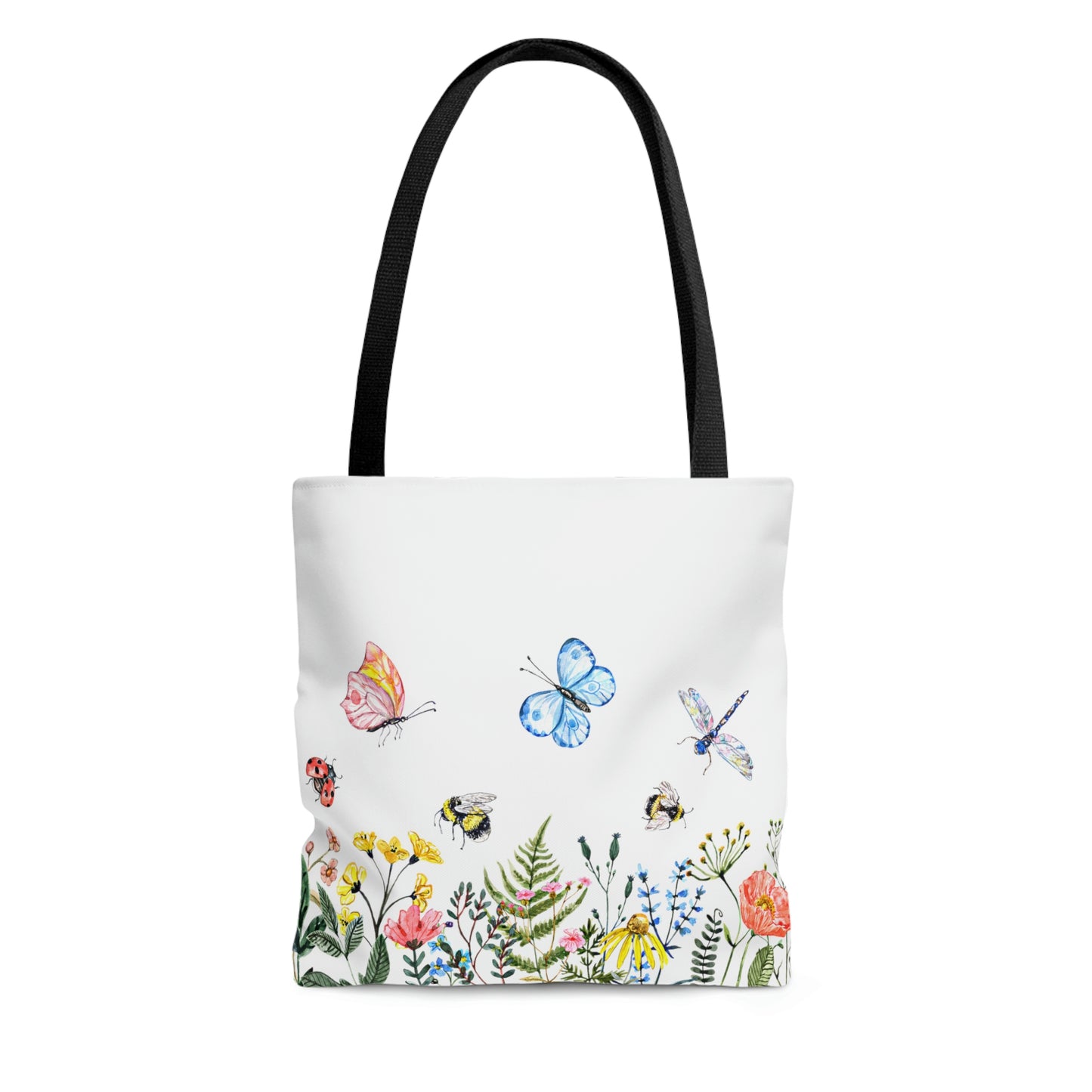 Cute-Floral Tote Bag: 3 sizes; Polyester; Pretty; Graphics