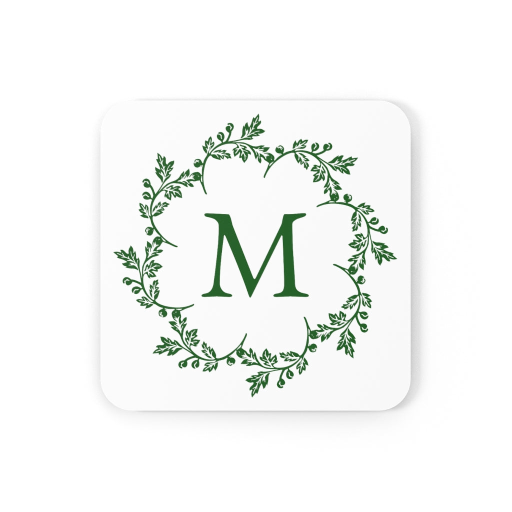 Flat top view of one of the 'sample' Customized Monogrammed  Coasters