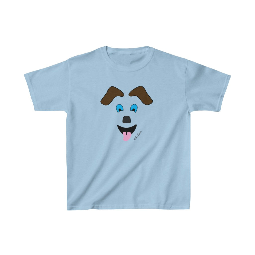 Flat front view of the light blue t-shirt