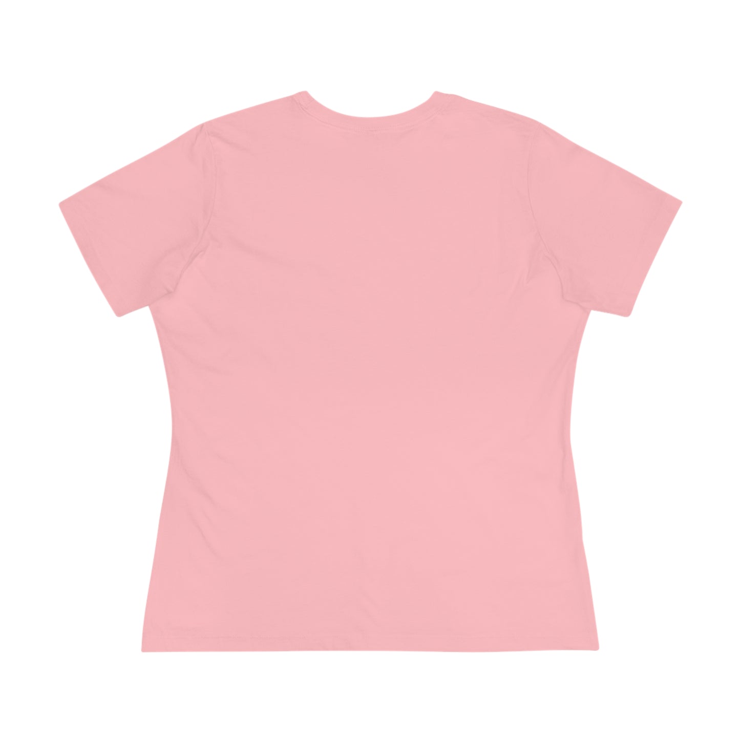 Flat back view of the pink t-shirt