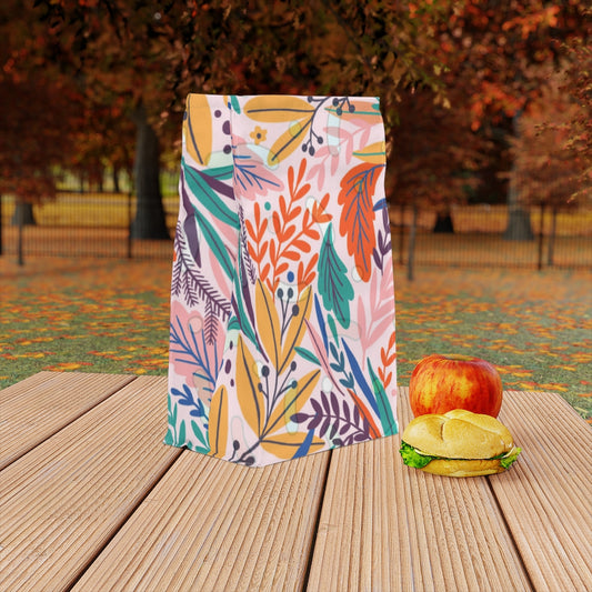 Mock up of our Stylish Lunch Bag outside on a picnic table
