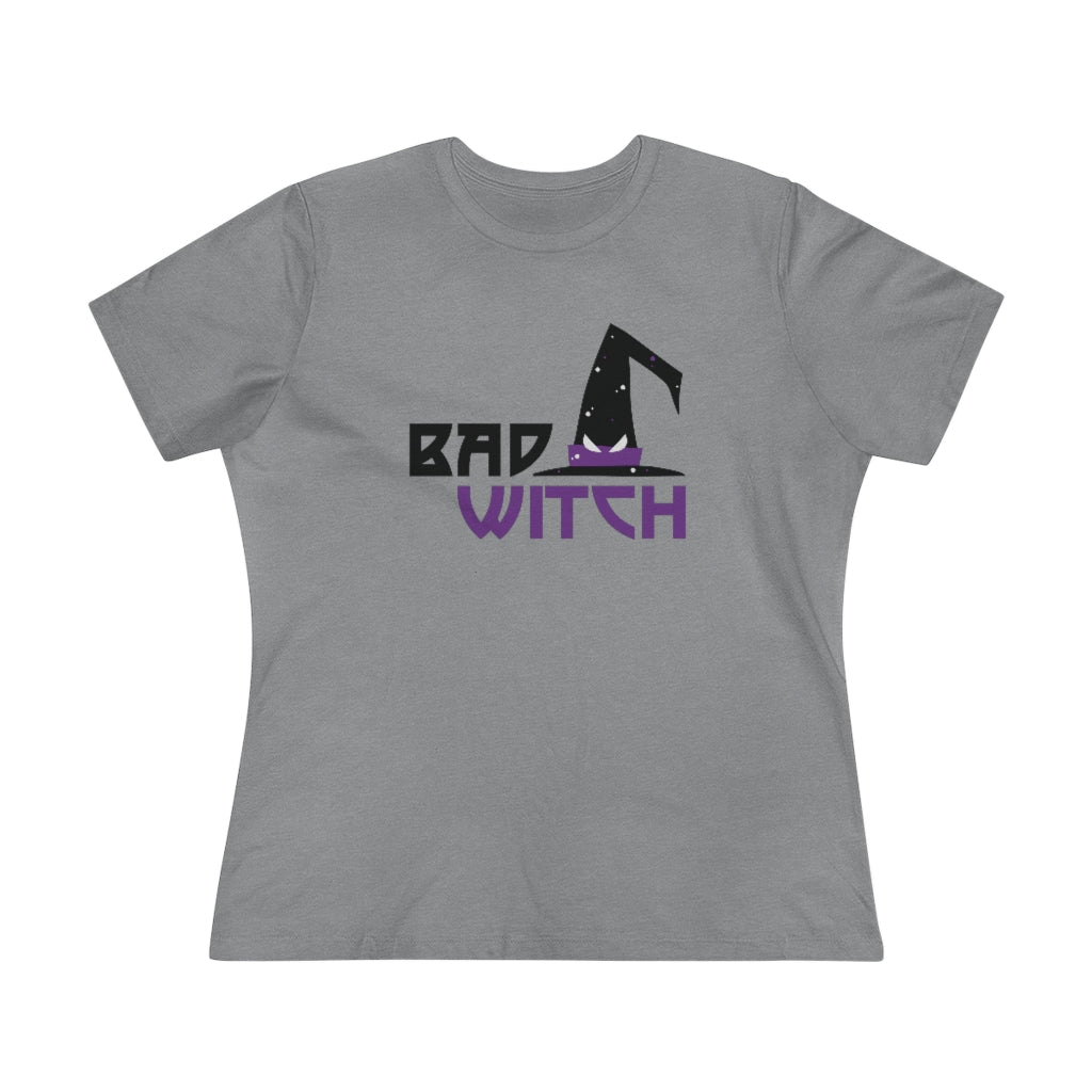Flat front view of our Womens Bad-Witch T-shirt
