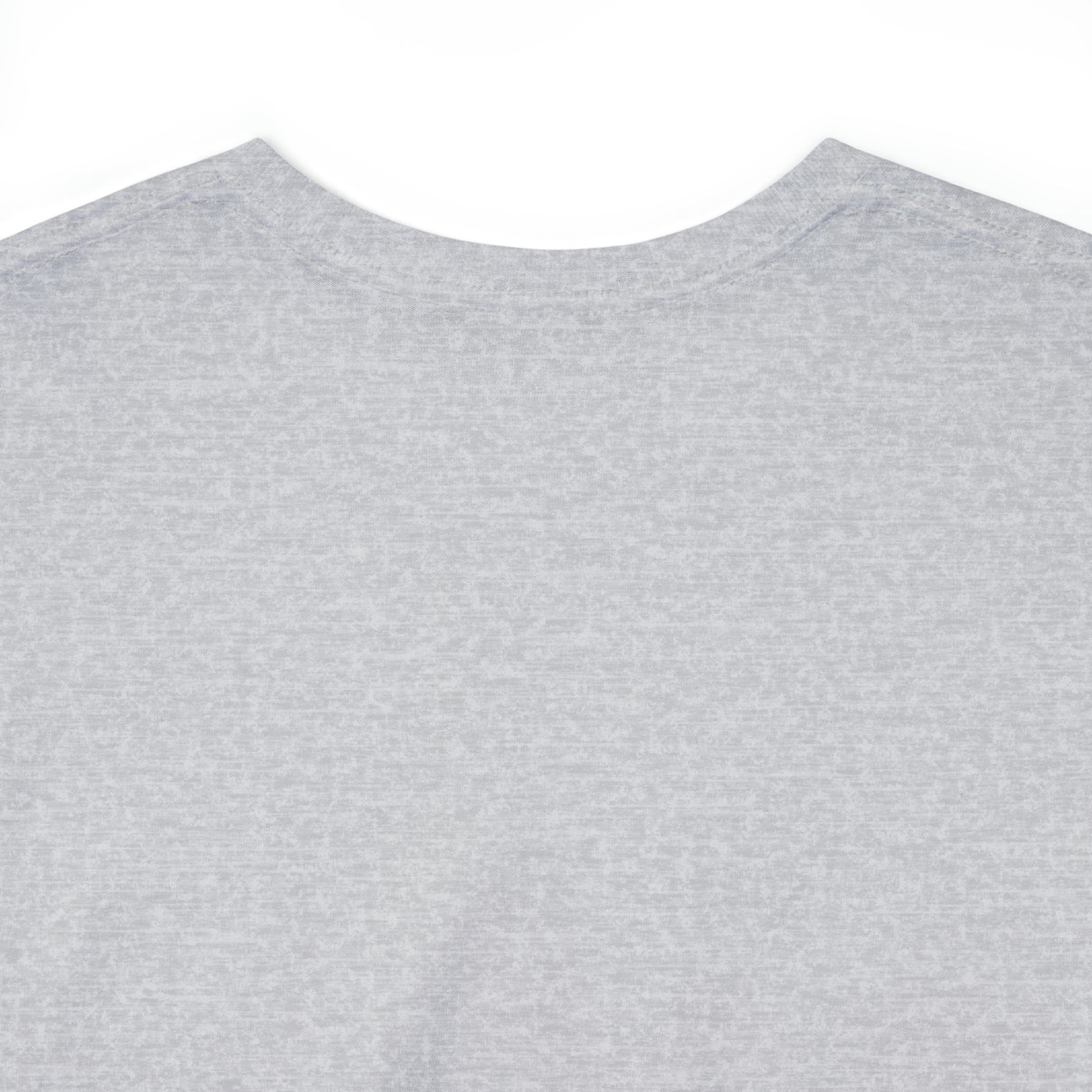 Close up of the back view of the neck on the Sports Grey t-shirt