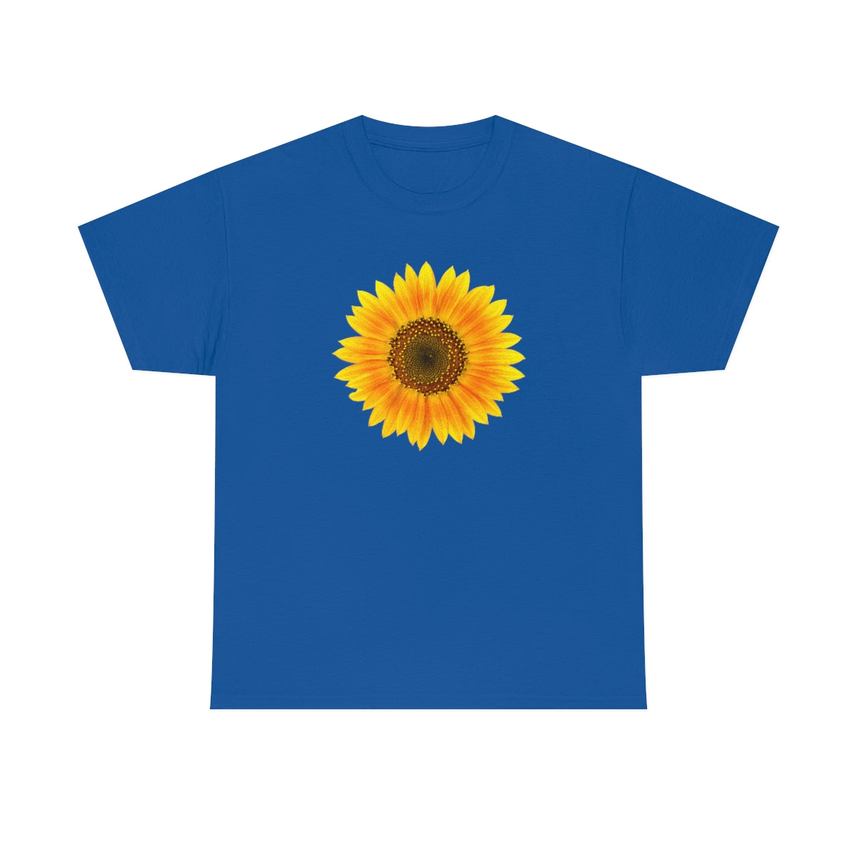 Flat front view of the Royal Blue t-shirt