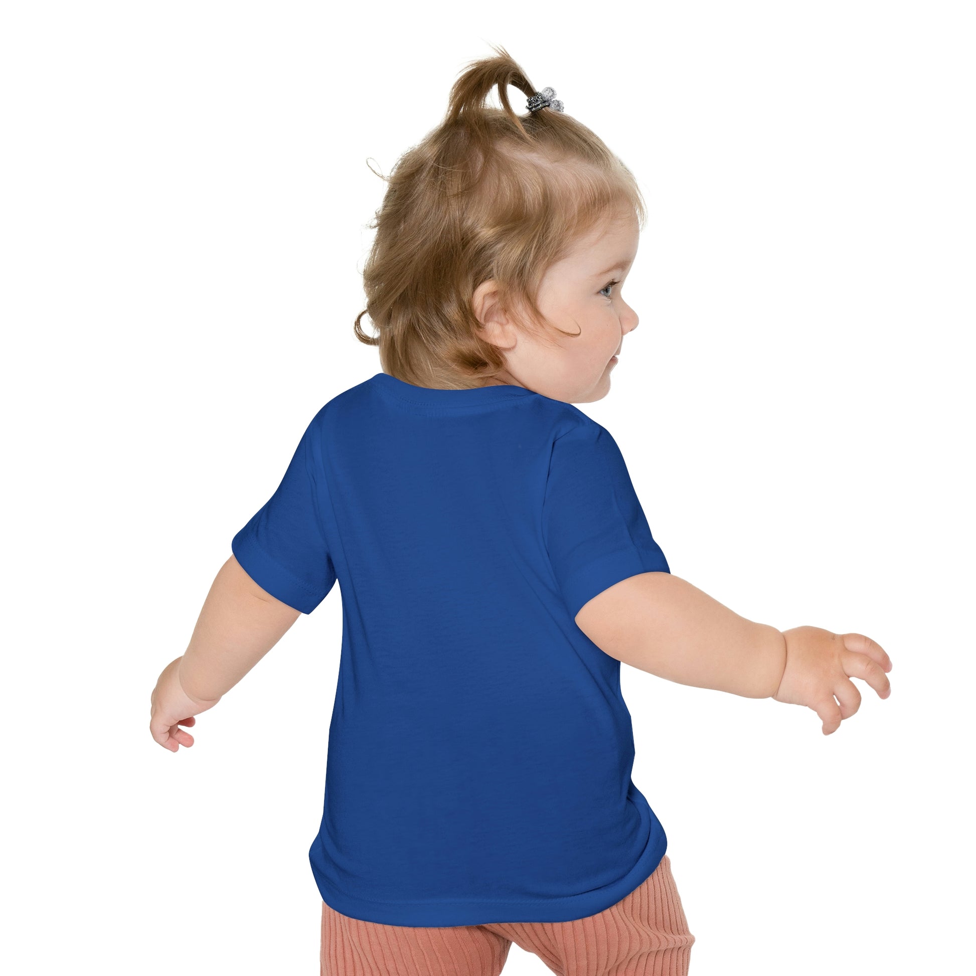 Mock up of the back of the Royal t-shirt as seen on a child