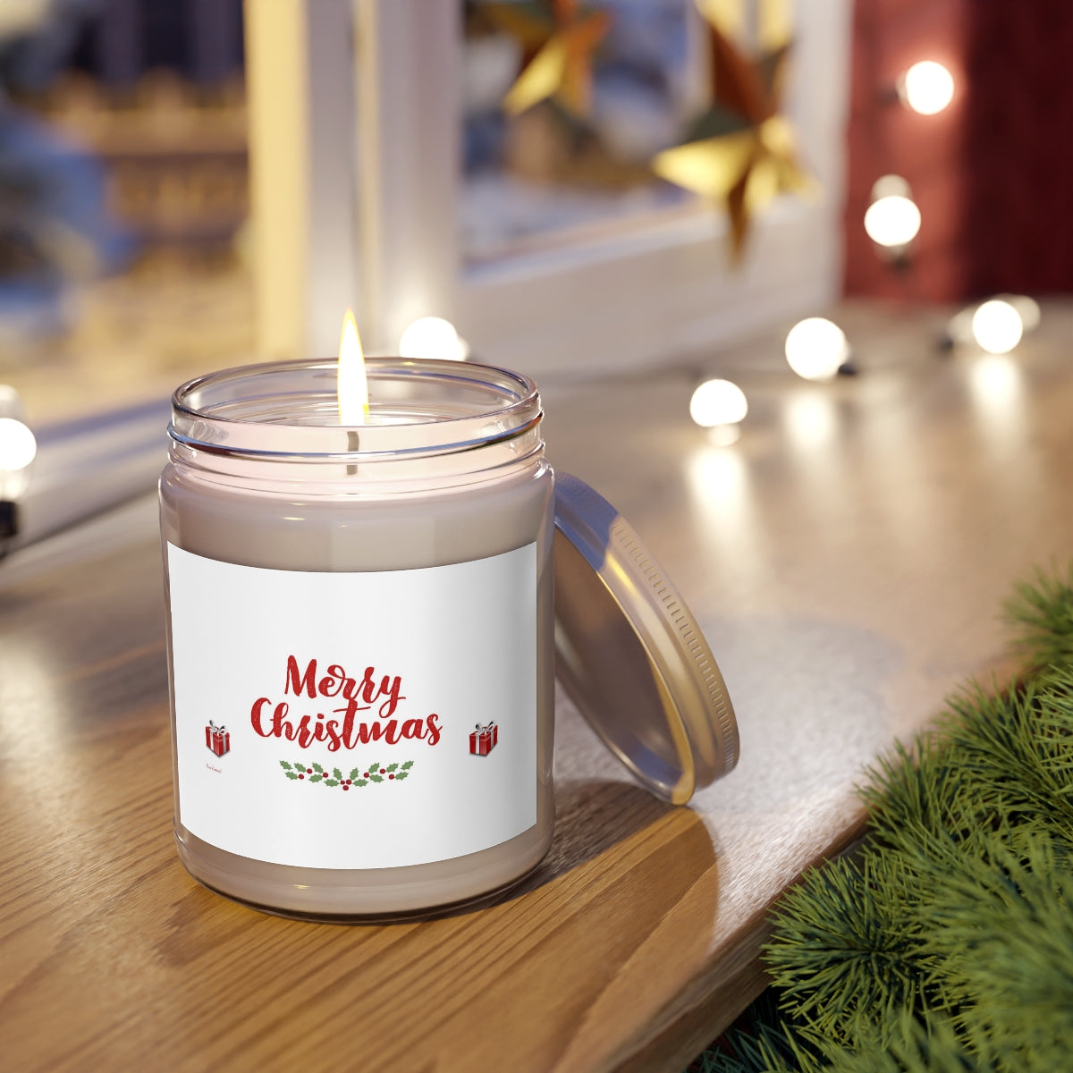 Christmas Candle Gift: Scented; 9 oz. Jar; Soy; 50-60 Hours