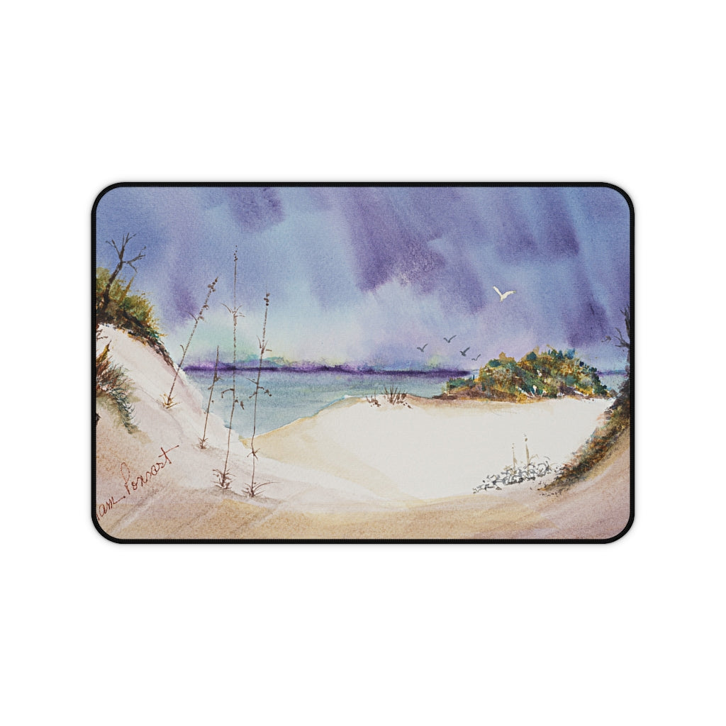 Flat front view of the Watercolor-Print Desk Mat