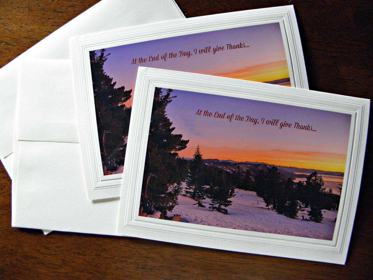 Photo of the card with "At the End of the Day, I will give Thanks..." printed at the top of the image
