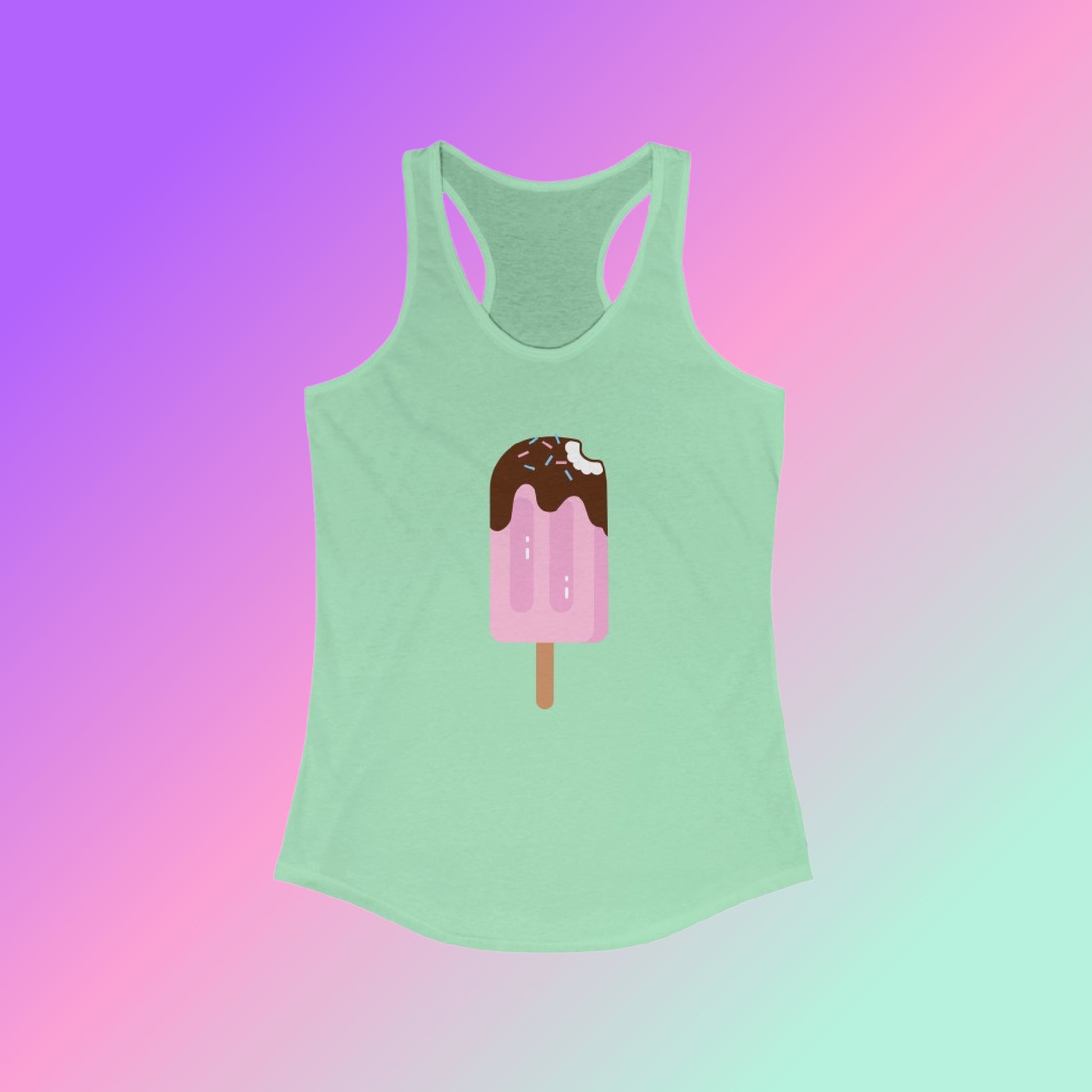 Flat front view of the Mint tank top