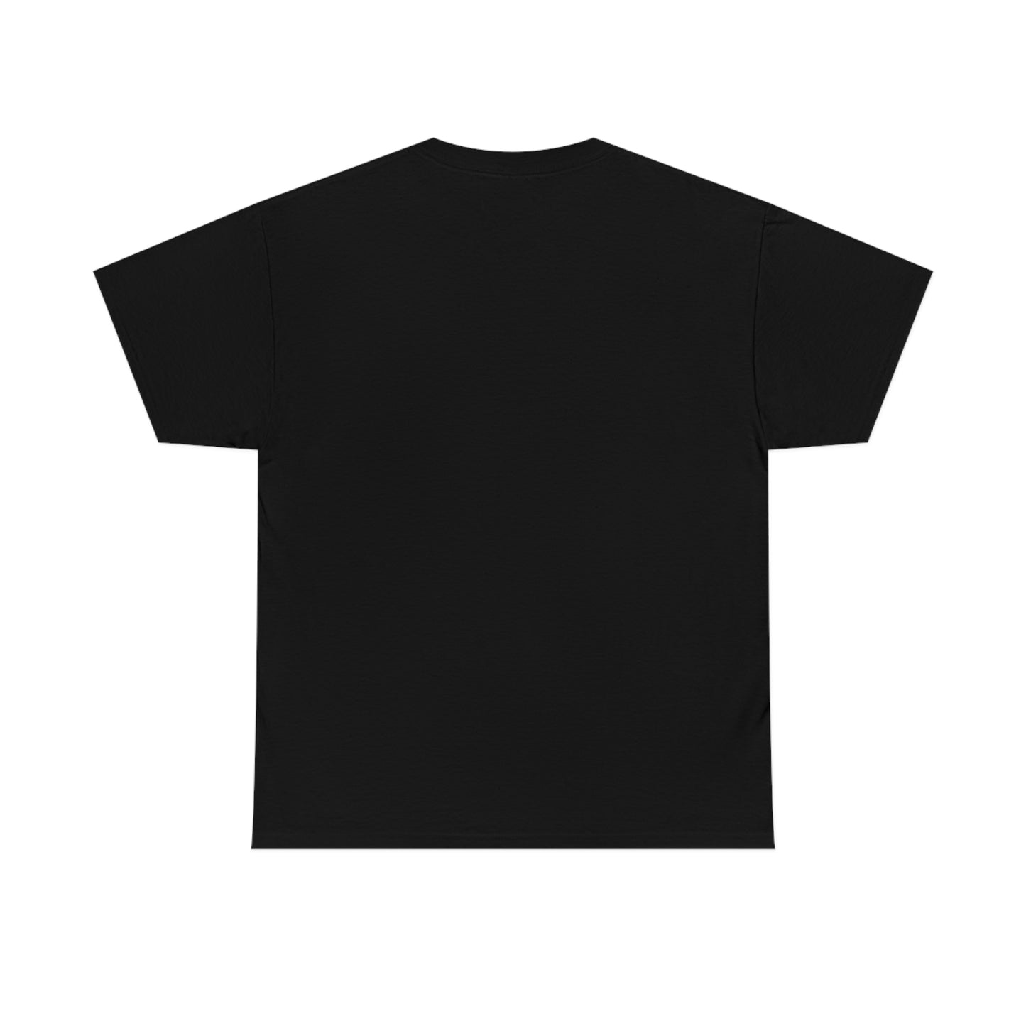 Flat back view of the black shirt