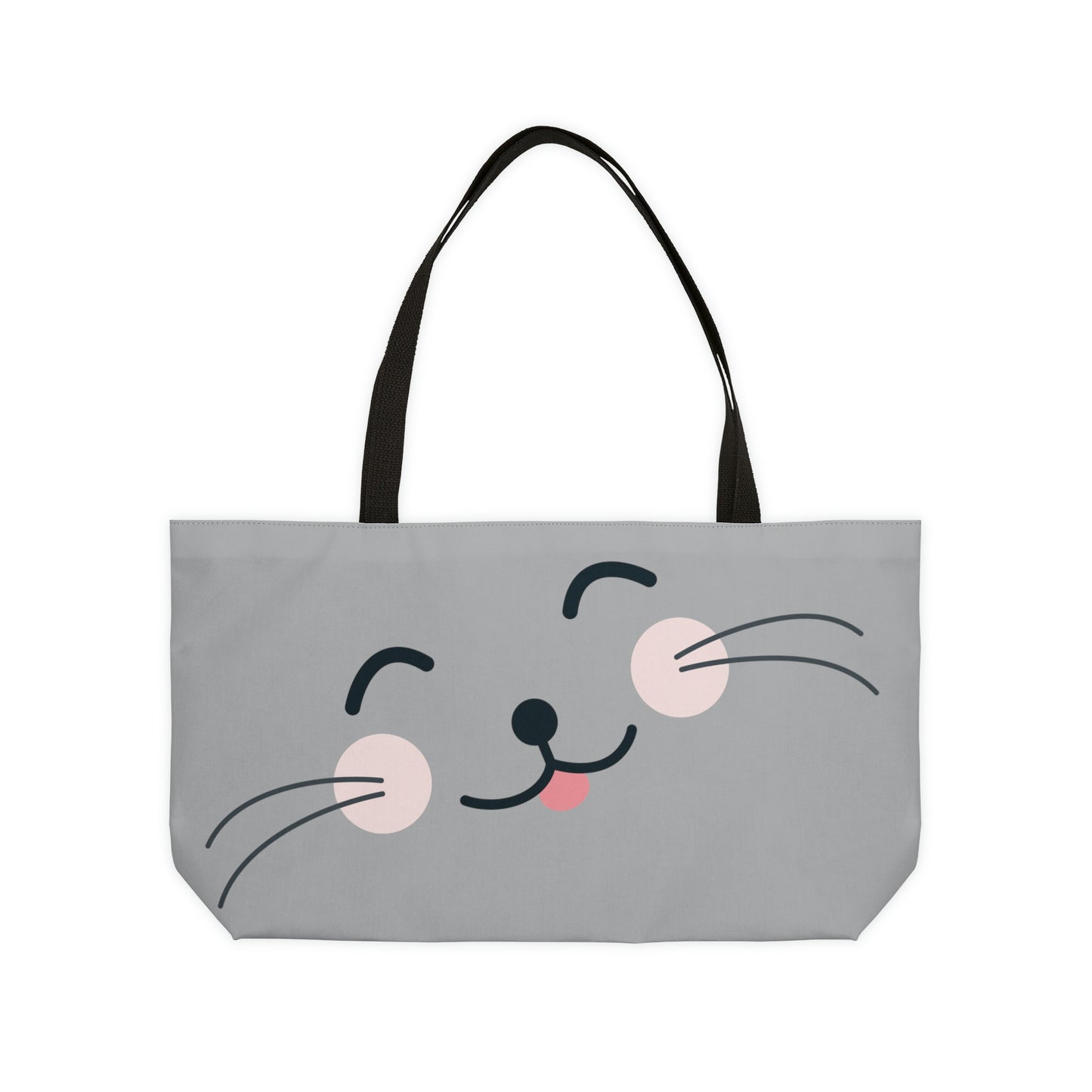 Weekender Tote Bag: Polyester; 24" x 13"; T-bottom: Cat art