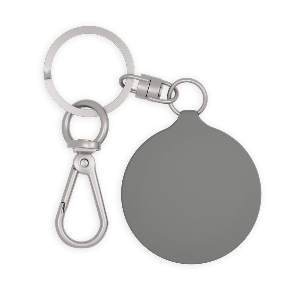 Flat back view of our key ring tag
