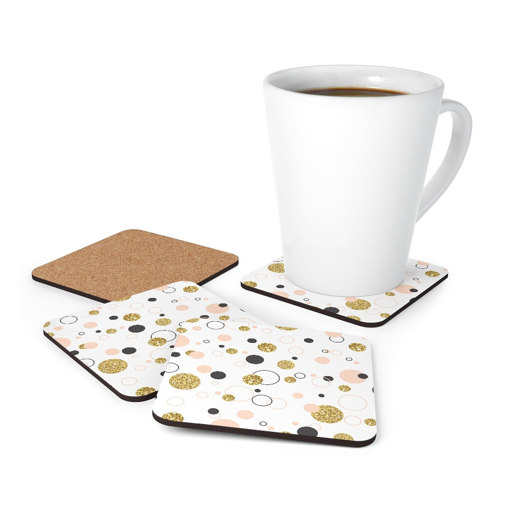 Mock up of a latte mug on one of the coasters