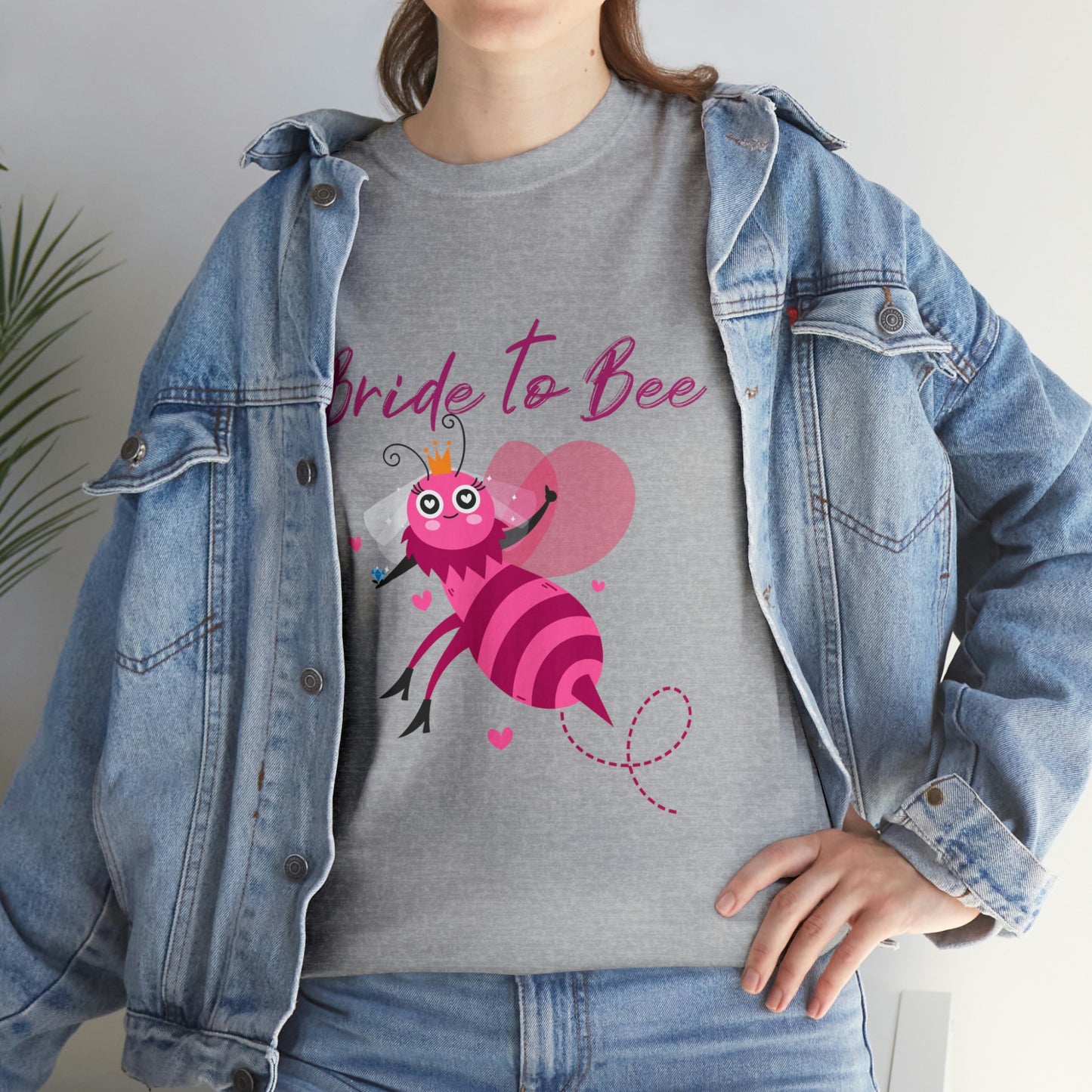 Cotton Bachelorette T-shirt: Unisex sizing; Bride-to-Be art