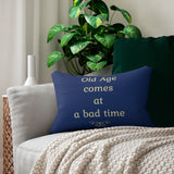 Mock up of Navy-Blue Lumbar Pillow on a sofa