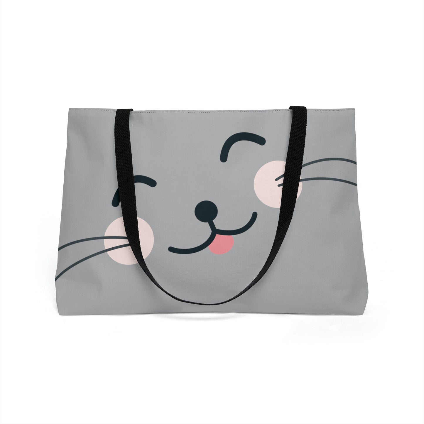 Weekender Tote Bag: Polyester; 24" x 13"; T-bottom: Cat art