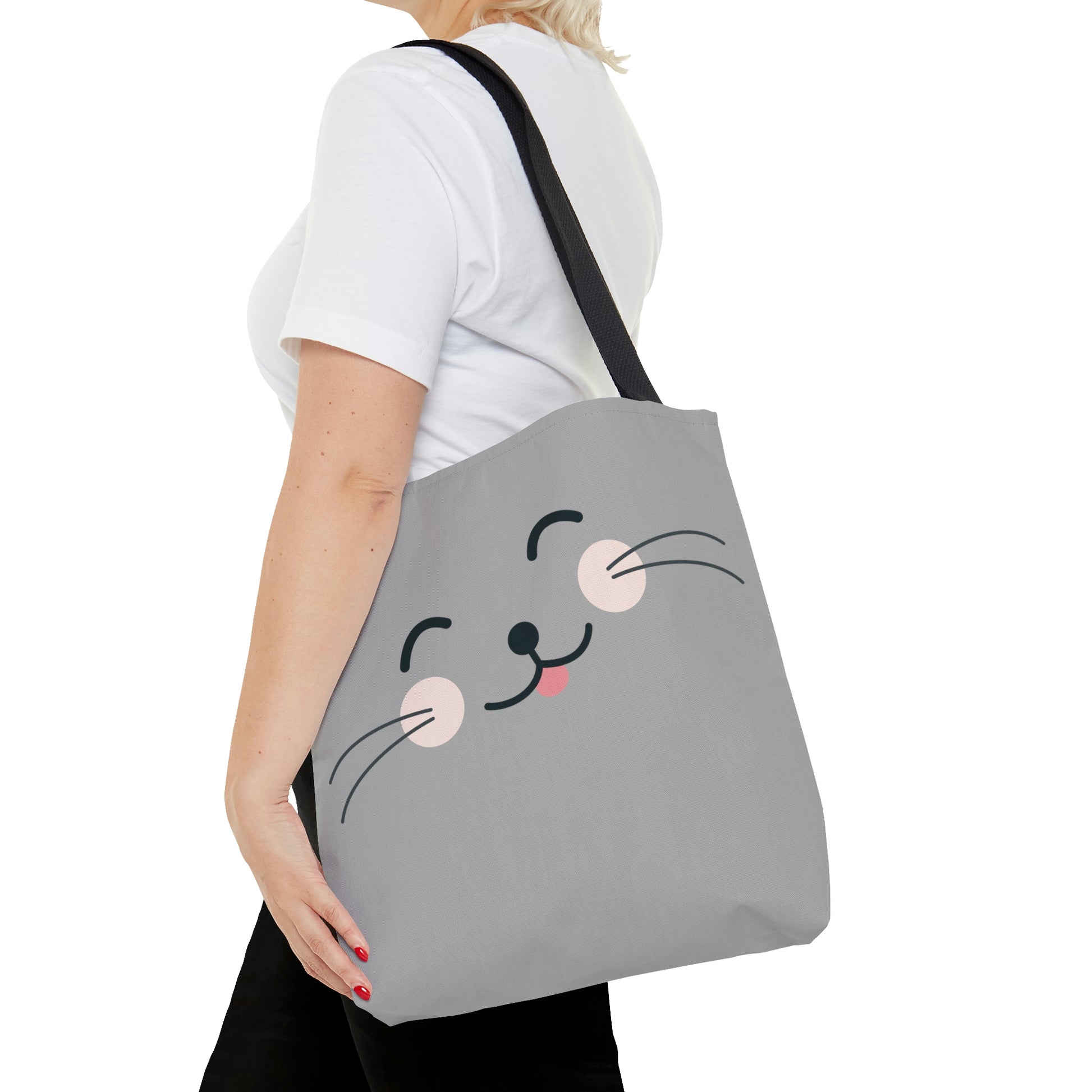 Mock up of a woman with the medium tote bag