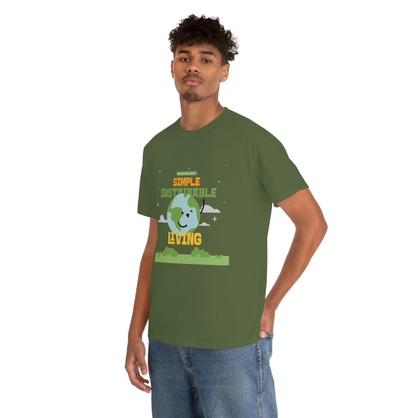 Slim dark-skinned man wearing the green shirt