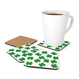 Mock up of a latte mug with the 4 coasters