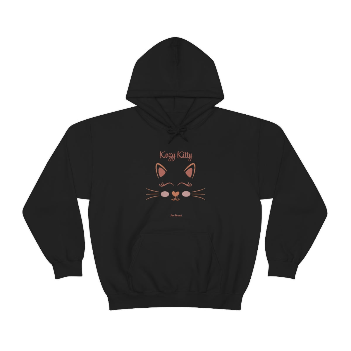 Flat front view of the Black hoodie