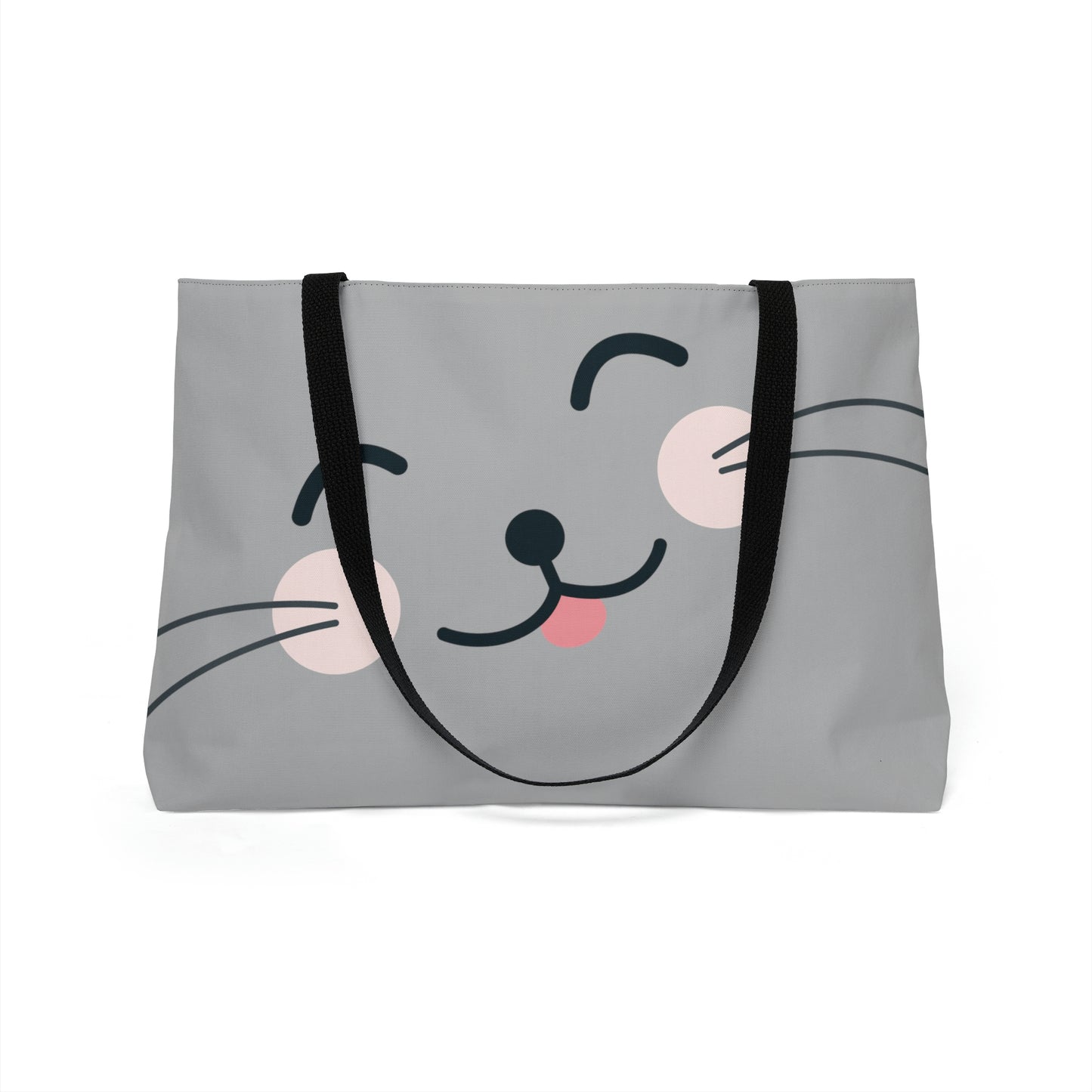 Weekender Tote Bag: Polyester; 24" x 13"; T-bottom: Cat art