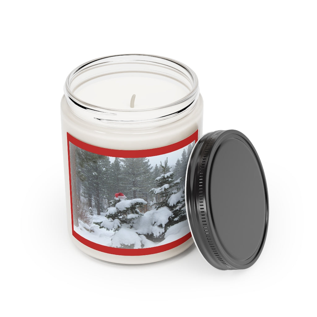 View of our Scented Holiday Candle with the lid off 