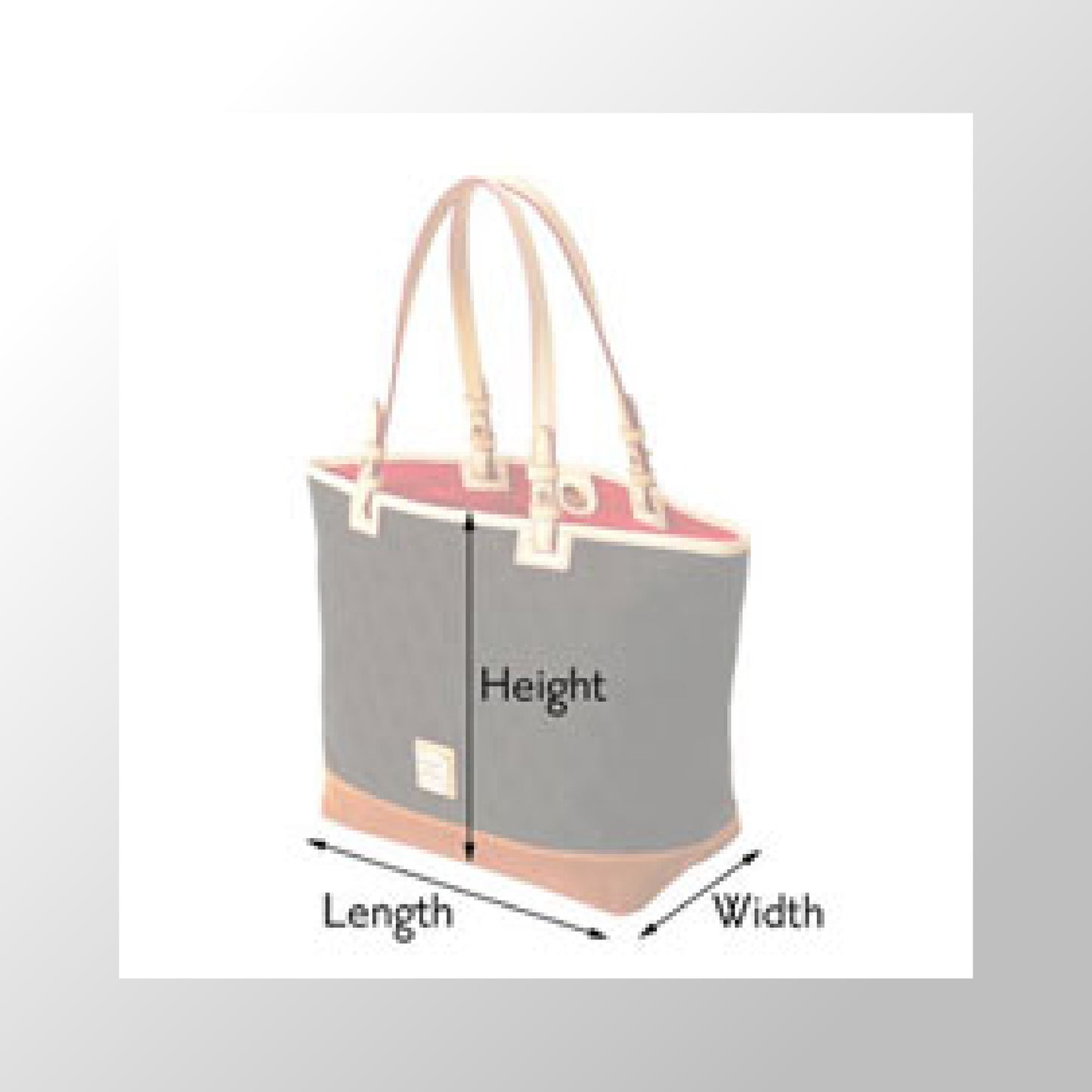 Diagram of how to measure our tote