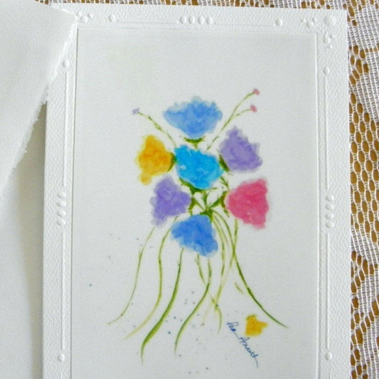 Front view of our Watercolor Flowers Card