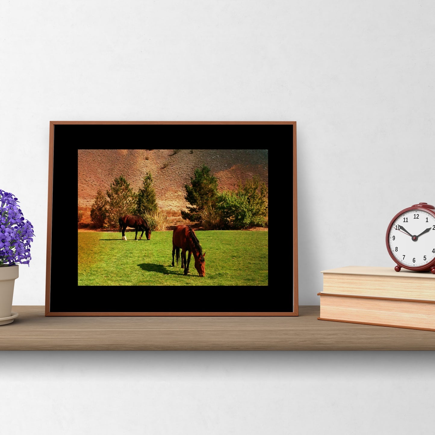 Mock up of Brown Mustang Horses: Wall Decor by PonsArt $34.95 - PAMELA'S ART by PonsART - a Gift Shop and Marketplace