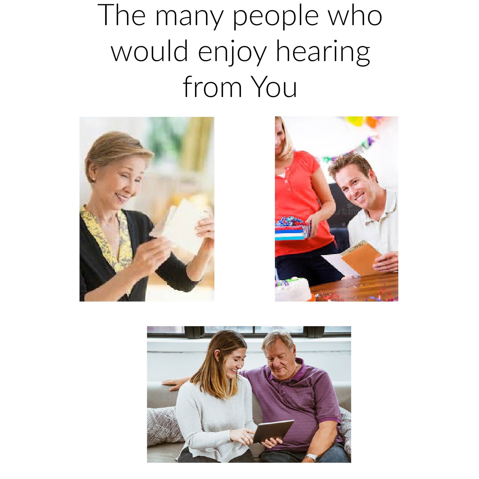 Photo of people reading a greeting card