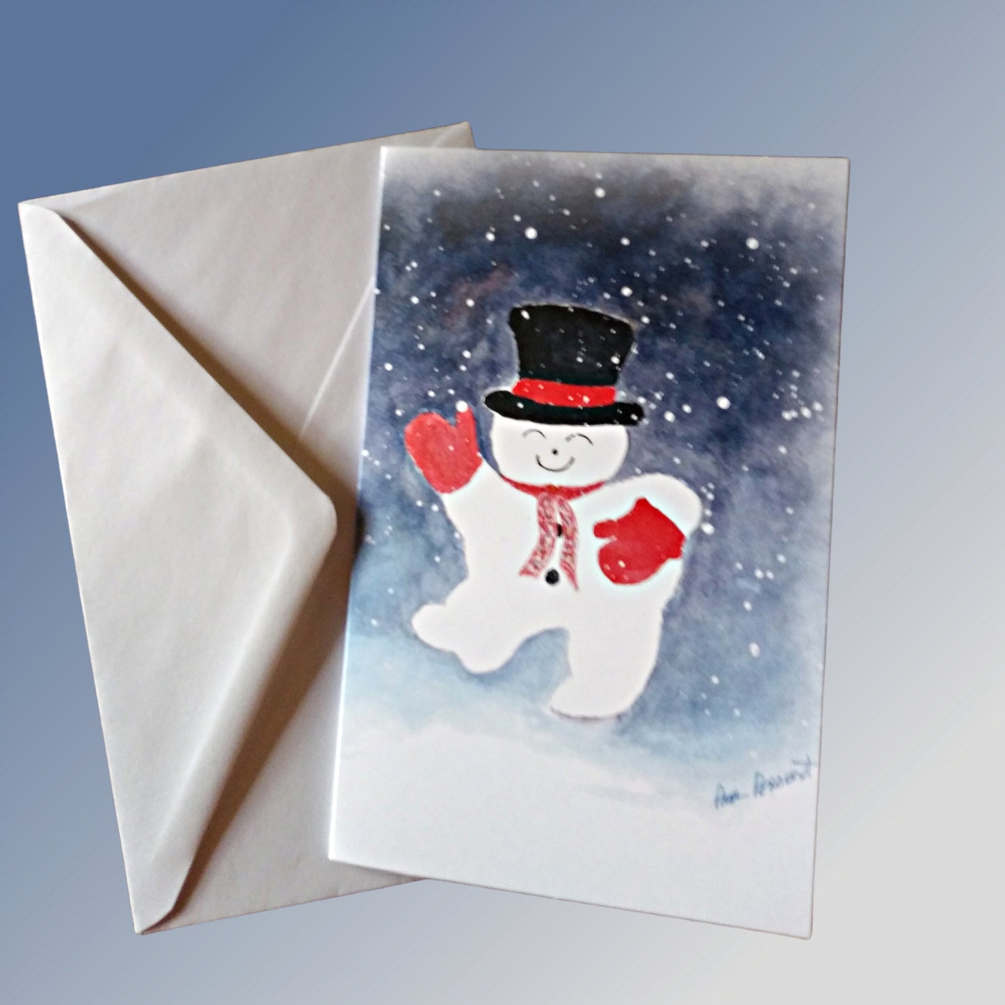Front view of a greeting card with coordinating envelope