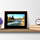 Mock up of our Autumn-River Wall Art featuring the Truckee River in downtown Reno, Nevada. 